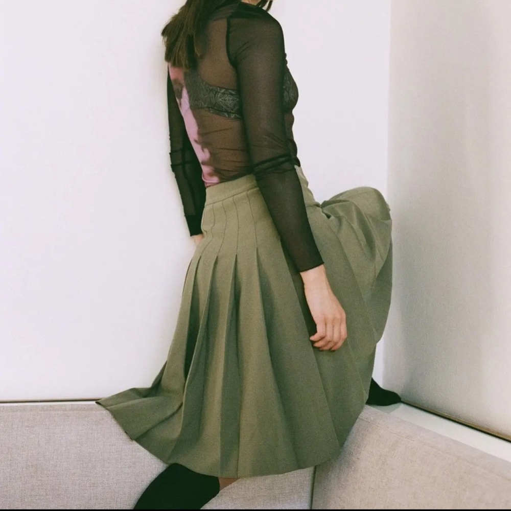 Heaven by marc jacobs green pleated skirt